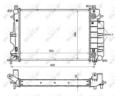 Radiator apa racire motor SAAB 900 II, 9-3 2.0 2.5 intre 1993-2003