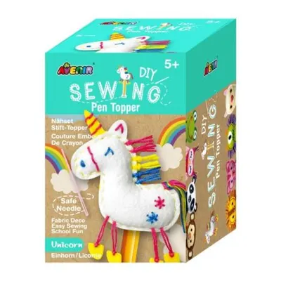Set de cusut DIY - decoratiune topper pentru creion - Unicorn