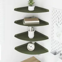vidaXL Raft Suspendat pentru Colț 4 buc. Olivengrønn 30 x 30 x 2 cm