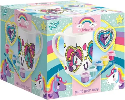 Set creativ Totum - Colorează-ți propria ceașcă Unicorn