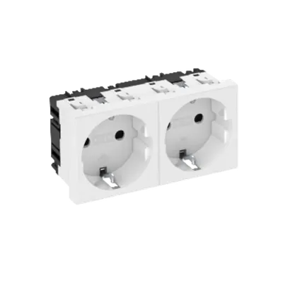 Priza 0°, cu contact de protectie, dubla | Type STD-D0 SRO2