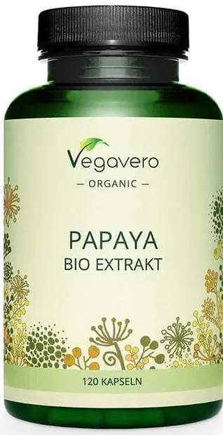 Papaya Bio Extrakt, 120 capsule, Vegavero