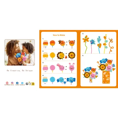 Set creativ - Pom Pom - Buchet animalute