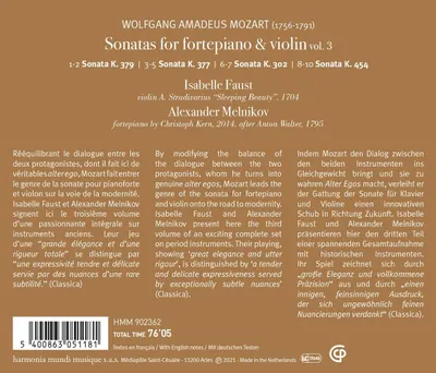 Mozart: Sonatas For Fortepiano & Violin