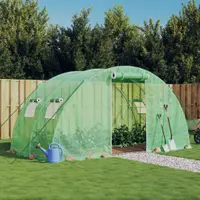 Gossi sera cu cadru din otel, verde, 8 m2, 4x2x2 m
