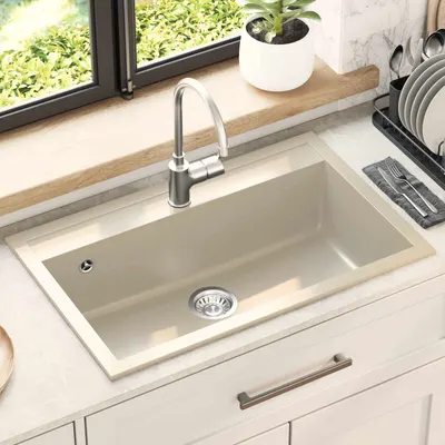 vidaXL Chiuvetă Granit 795 x 505 mm Bej