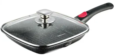 Tigaie la gratar cu capac Kinghoff - KH 1510, 24 cm, negru
