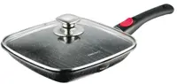 Tigaie la gratar cu capac Kinghoff - KH 1510, 24 cm, negru