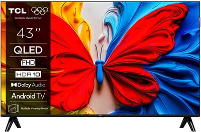 Televizor smart TCL - 43S59K, 43'', 2K, QLED, FHD, HDR10, Dolby Atmos 2x10W, design subțire, Google TV, negru