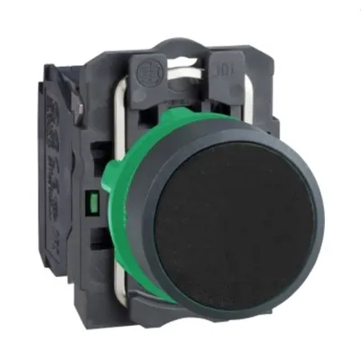 Buton Negru Ø 22, Revenire cu Arc Incastrata, 1Nr