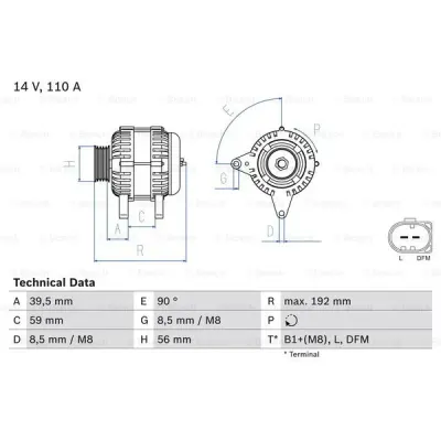 Generator/alternator BOSCH 0 986 045 390