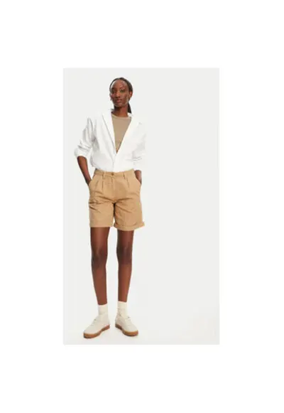 Pantaloni scurti dama 62124LW - Bumbac/In - Bej - Bej
