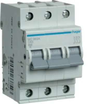 Disjunctor 3P, 63A, 6kA, C, 3M