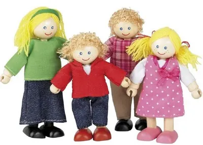 Set papusi de lemn Bigjigs - Familie