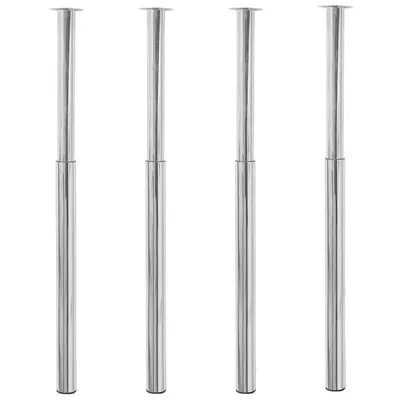 vidaXL Picioare de masă telescopice, 4 buc., crom, 710 mm-1100 mm