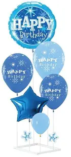 Set de baloane PartyGo - Happy Birthday, 6 buc, albastru