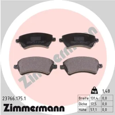 Set placute frana, frana disc ZIMMERMANN 23766.175.1