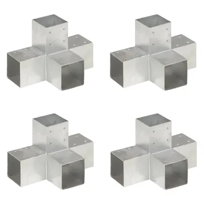 Gossi conectori de grinda, forma x, 4 buc, 91x91 mm, metal galvanizat