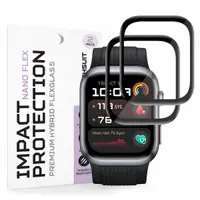 Folie Protectie Techsuit Nano Flex pentru Huawei Watch D2, Set 2 bucati, Plastic, Neagra