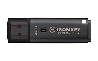 Memorie USB Kingston IronKey Locker+ 50 G2 32 GB, USB Type-A, Negru