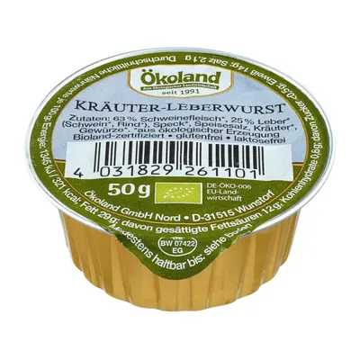 Pate Bio cu Ficat si Verdeturi, Okoland, 50 g