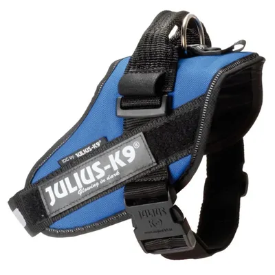 Ham ergonomic K9 Power, albastru, impermeabil, reflectorizant, 58-76 cm, pentru caini cu greutate de 14-25 kg