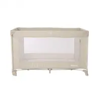Patut Lorelli Noemi Fog Beige Star pliabil, cu 1 nivel, laterala cu fermoar, roti cu sistem de blocare, salteluta si geanta de transport incluse