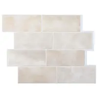 vidaXL Placă de metrou 50 buc. Marmură bej 29 x 21 cm