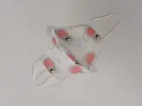 Masca textila forma cupa, reutilizabila, 2 straturi, alb cu pisicute