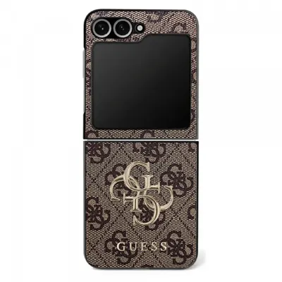 Husa pentru Samsung Galaxy Z Flip7 F766, Guess, 4G Metal Logo, Maro
