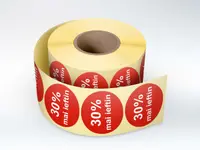 Rola etichete autoadezive personalizate 30% mai ieftin , diametru 40 mm, 1000 buc rola