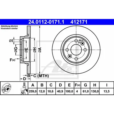 Disc frana ATE 24.0112-0171.1
