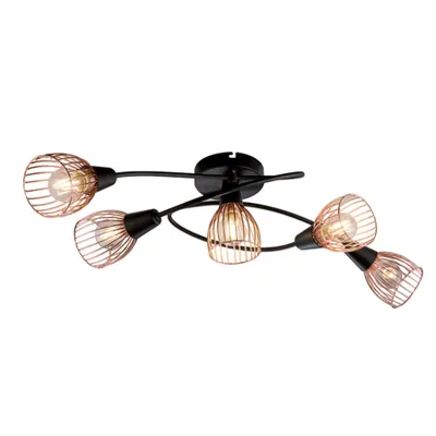 Lustra 5xe14 Ambix Negru/cupru