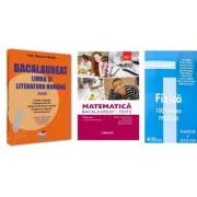 Pachet Bacalaureat 2026. Limba si literatura romana, Matematica M1 Teste si Fizica 100 variante rezolvate