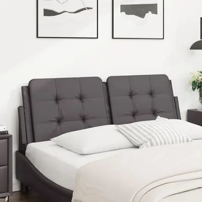 vidaXL Pernă pentru tăblie pat, Zadar, gri, 140 cm, piele artificială