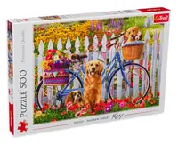Puzzle Trefl din 500 de piese - Câine cu bicicleta