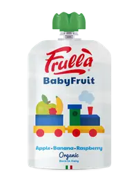 Piure pentru copii din mar banana si zmeura Baby Fruit Bio, 100g, Frulla