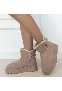 Cizme scurte kaki imblanite DAY9058 116 18473