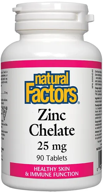 Zinc Chelate, 25 mg, 90 tablete, Natural Factors