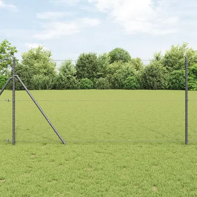 Gossi set de ingradire set de 2 gri metal, plastic 25 x 1 m durabil