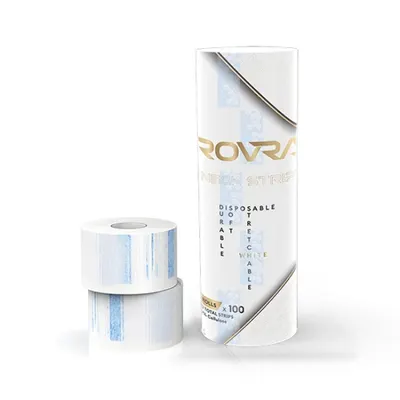 Gulere de hartie Rovra pentru frizerie - set 5 role - Albe