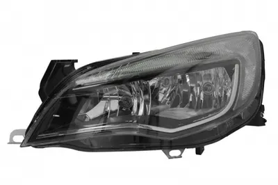 Far stanga (2 H7, reglaj electric, cu motoras, cu lumini de zi, fundal negru insertii crom) OPEL ASTRA 2012-2015