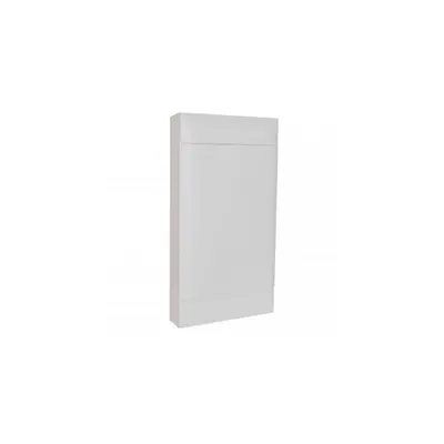 Practibox S dulap aparent cu bara de nul - Usa alba - 4 randuri - 12 module per rand