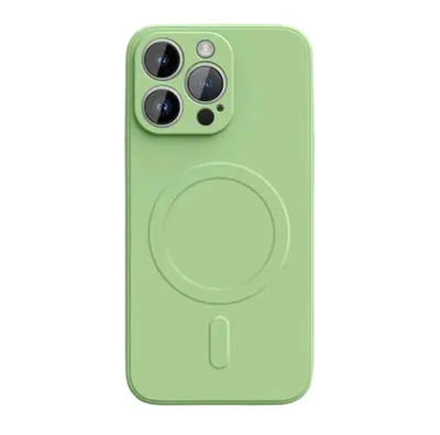 Husa MagSafe Compatibila cu iPhone 15 Pro, Incarcare Wireless, Silicon, Verde Menta Engros