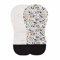 Salteluta pentru carucior, Petite&Mars, Foamy, Din spuma cu memorie, 86 x 42 cm, Reversibila, Universala, Bej/Multicolor