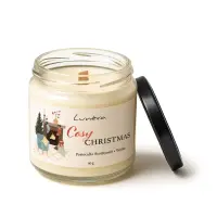 Lumânare parfumată din ceară de soia – Cosy Christmas · portocală & vanilie, fitil din lemn - 90g