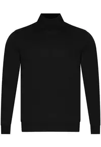 Pulover barbati - WS3321 - croiala regular - negru - bumbac si acril