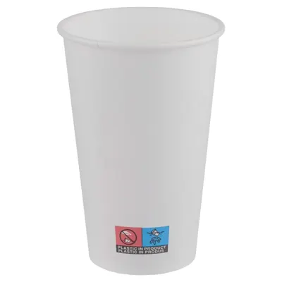 Pahare din Carton PE, 480 ml, Albe, 50 Bucati