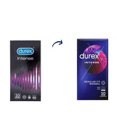 Prezervative Intense Orgasmic, 10 bucati, Durex