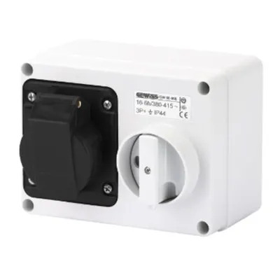 Priza industriala cu interblocaj - WITH BOTTOM - WITHOUT FUSE-HOLDER BASE - 3P+N+E 16A 480-500V - 50/60HZ 7H - IP44